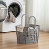 Plastic Dirty Clothes Basket With Adjustable Handles Collapsible Laundry Hamper Foldable Design Dirty Clothes Organizer