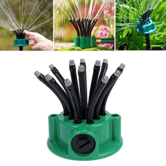 Irrigatore per Prato a 360 Gradi Irrigatore Multi-direzionale per Giardino Irrigatore con Tubo Flessibile Multi-braccio con Ugelli Spray Flessibili per Irrigazione Prato Giardino Tetto