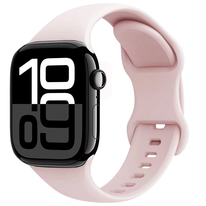 Silicone Strap for Apple Watch Band 45mm 41mm 44mm 40mm 49mm Series 10 46mm 42mm Bracelet for iWatch Ultra 9 8 7 6 5 4 SE2 Strap