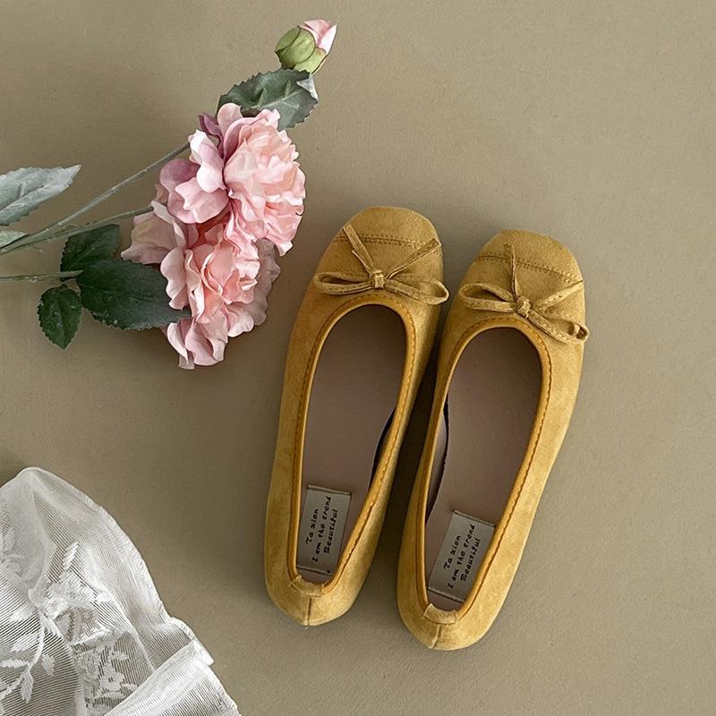 French retro ballet style shallow mouth flat-soled single shoes women's 2025 new summer versatile square head soft-soled Mary Jane shoes