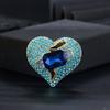 Cross-border New Full Diamond Peach Heart Brooch Women's Alloy Rhinestone Temperament Versatile Clothing Pin Brooch Anti-light Fixing