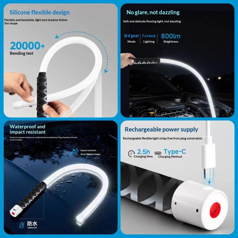 Torcia LED Portatile Flessibile a Bastone Batteria a Lunga Durata Luce Regolabile per Fotografia Vlogging Luce di Riempimento