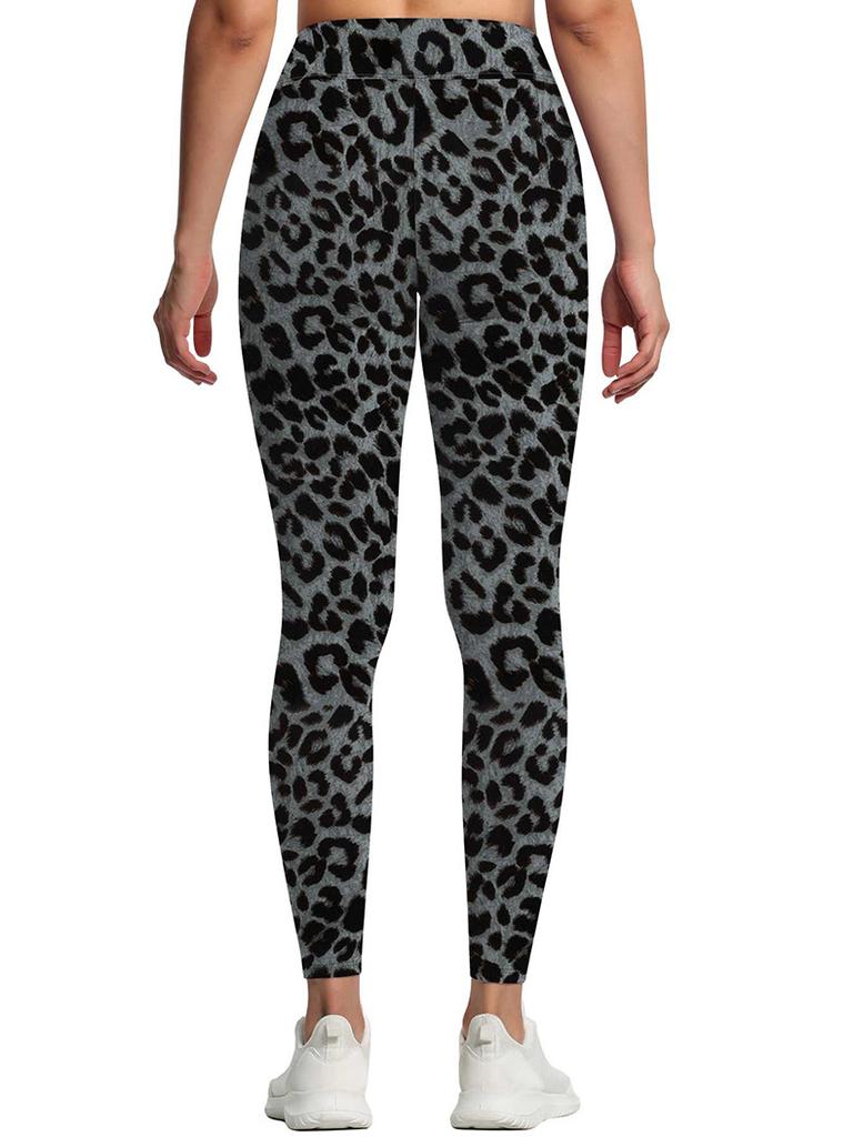 Leopardenmuster Yogahose für Damen Fitness Taschenstil Po-formend Taillenformend Sport-Tight Leggings Winddichte Leggings