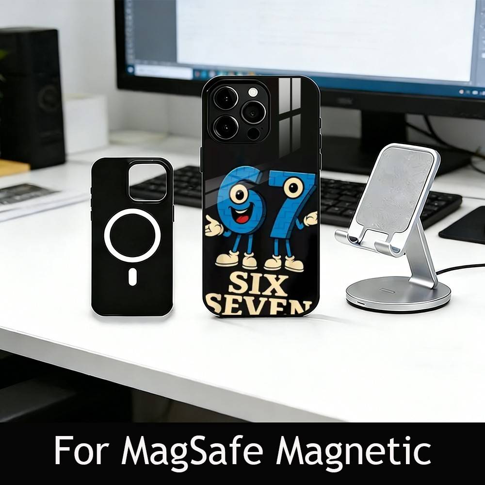S-Six S-Seven 67 SS Phone Case For iPhone17,16,15,14,13,12,11 Plus,Pro Magnetic For Magsafe Wireless Charging