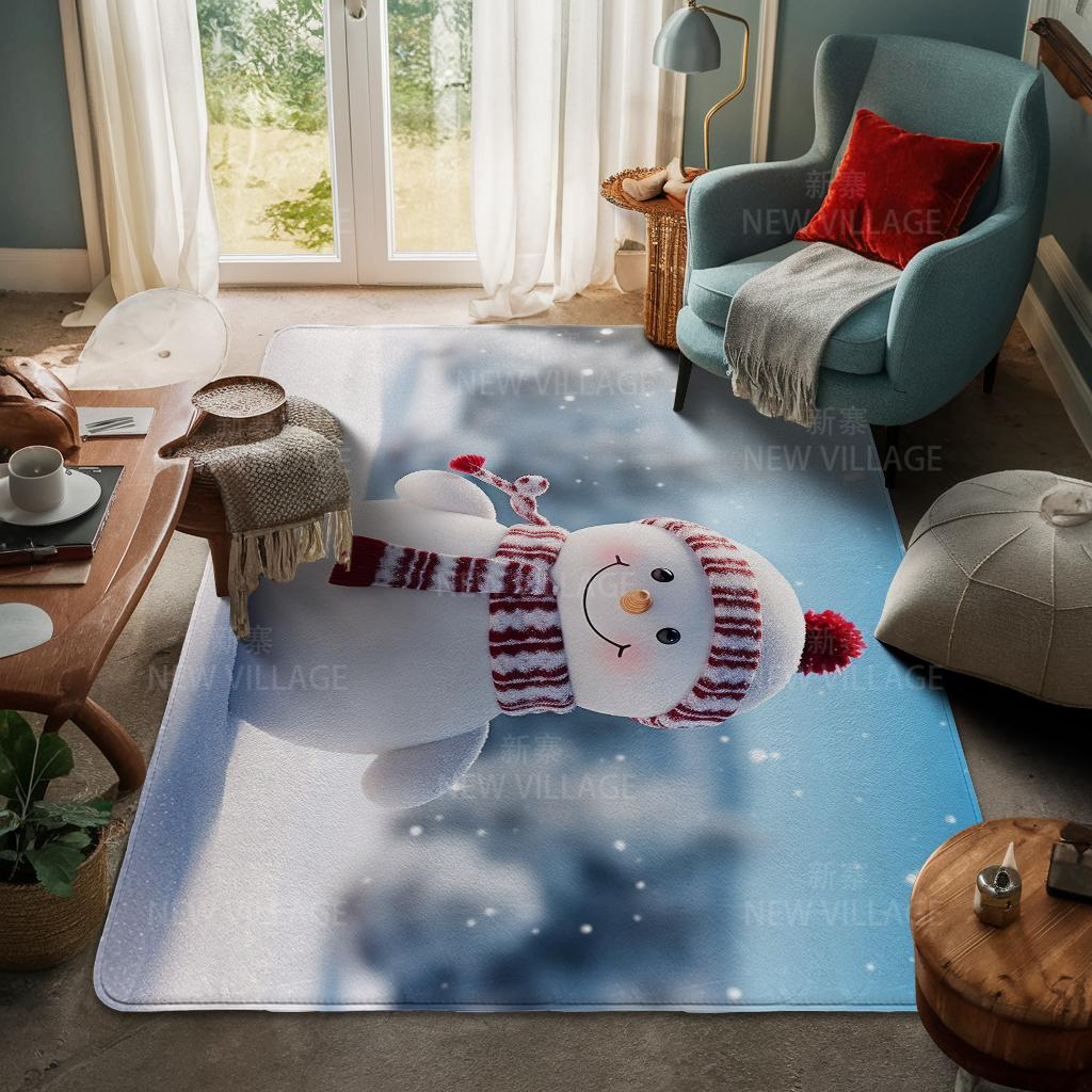 House Entrance Carpet Home Door Mat Living Room Bath Foot Bathroom Non-slip Water Absorption Rugs Bath Merry Christmas Winter