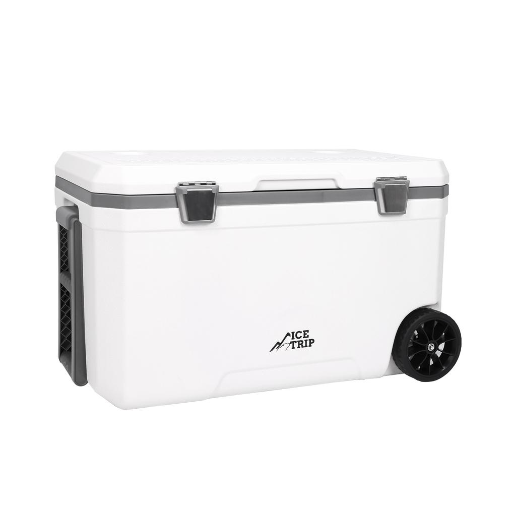70L Ice Chest Box Hard Shell Camping Cooler with Cup Holder for Beach Drink Beverage Camping Picnic Fishing