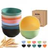 8/6Piece Set Nordic Wheat Straw Bowl Home Salad Bowl Children's Creative Plastic Bowl Student Dormitory Rice Bowl Tableware Set