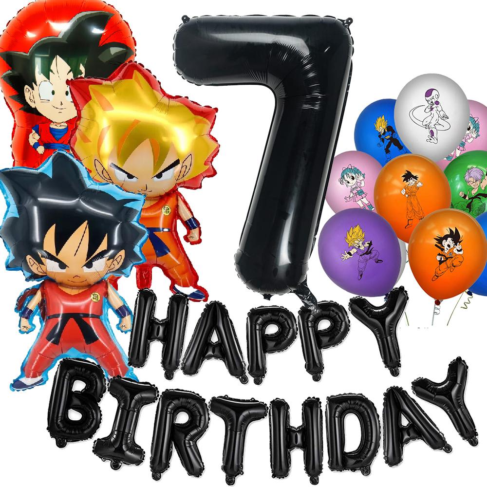 Dragon ball Birthday Decoration Goku Figure Stickers Balloons Disposable Tableware Tablecloth Straw Plates Baby Shower Supplies