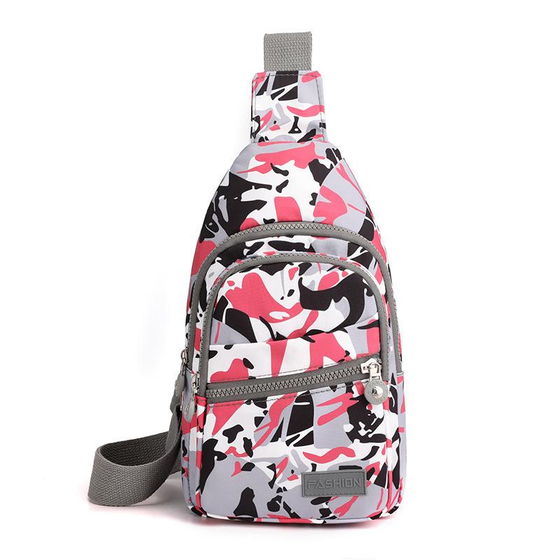 Chest Bag Women's Fashionable Small Backpack Large Capacity Versatile Shoulder Bag Portable Travel Chest Crossbody Bag Multi-layer Printed Armpit Bag
