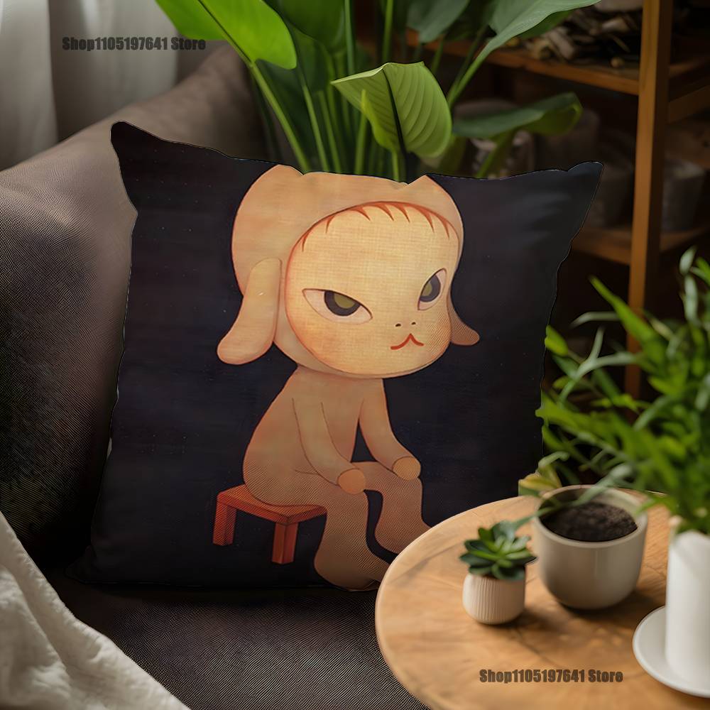 Y-Yoshitomo-ES Nara Pillow Case For Sofa Decor Car Office Room Printing Cushion Cover Decorations and Protector