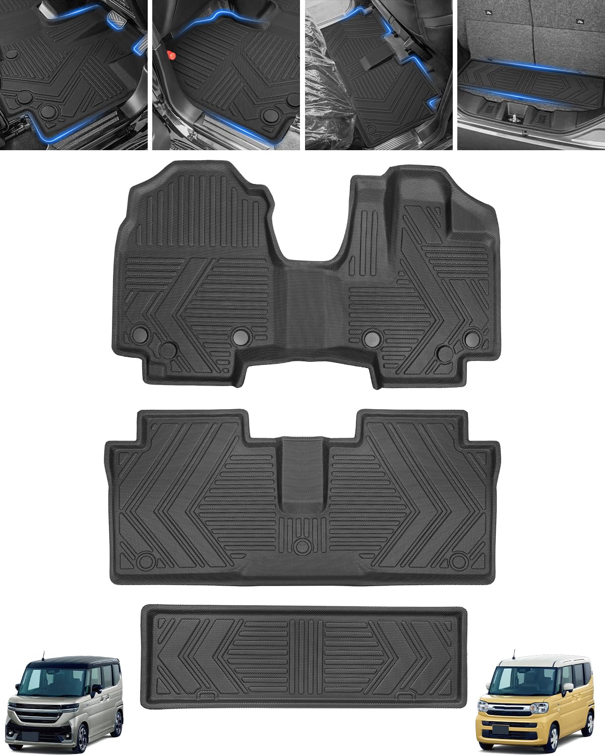 

New Suzuki Spacia floor second floor and luggage mat for the Spacia Custom including the MK94S luggage tray with raised Compatible with models from
