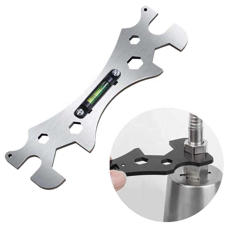 Custom-Made Multi-Functional Stainless Steel Open-End Wrenches Shower Head Tools for Bathroom Level and Shower Tools In One