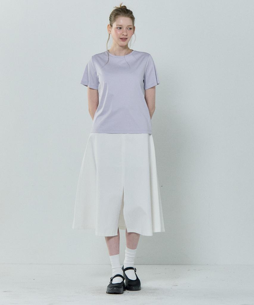 BASIC HOUSE Women'S Cotton Modal Crew Neck Short Sleeve T-Shirt Lavender Lzts3212