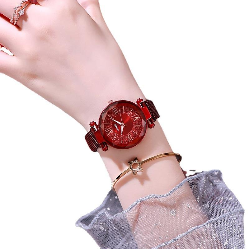 Magnetic Mesh Belt Roman Series Starry Sky Watch Female