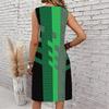 Plus Size V Neck Sleeveless Misty Bamboo Forest Brook Print For Peaceful Zen Getaway