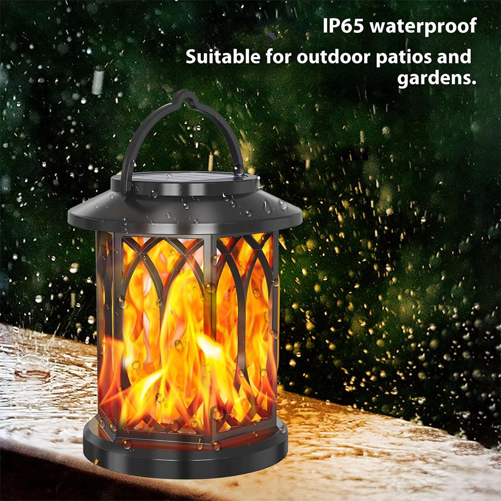 Halloween LED Solar Flame Lamp Waterproof Garden Lights  Creative Simulation Flame Lamp Lantern Chandelier Atmosphere Light