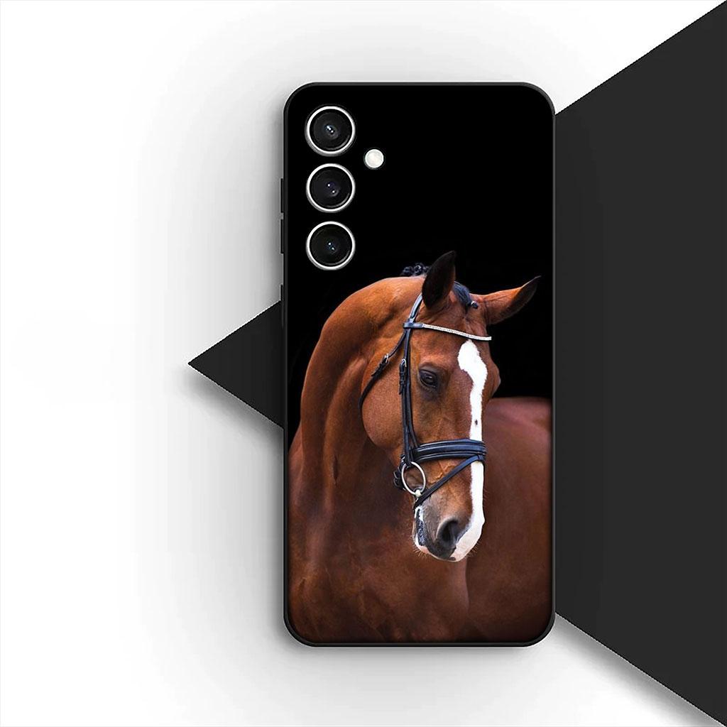 Phone Cover for Samsung Galaxy S25 S24 S23 FE Ultra Plus S7 Edge S25+ S23+ A56 5G Casing Soft Case Running Wild Horse Wallpaper