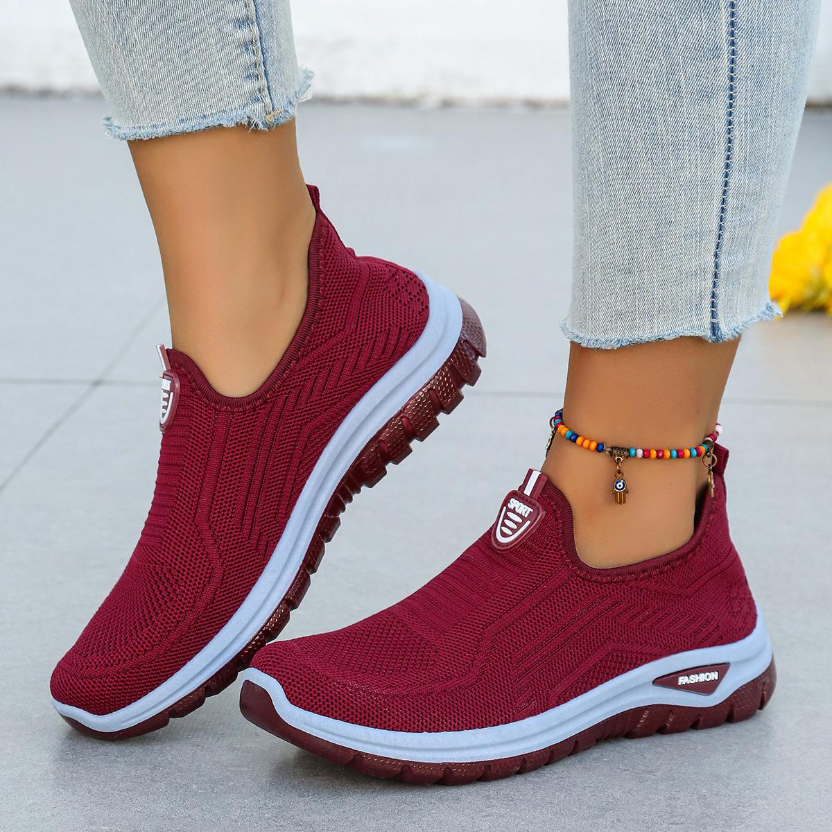 

New spring and autumn women s single shoes breathable casual sports one-pedal shoes 41