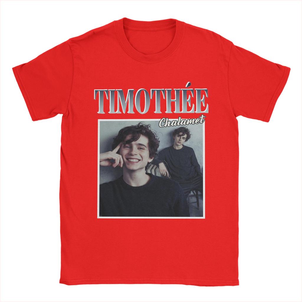 Novelty Timothee Chalamet TShirts Unisex Round Neck 100 Cotton T Shirt Short Sleeve Tee Shirt Plus Size Clothes