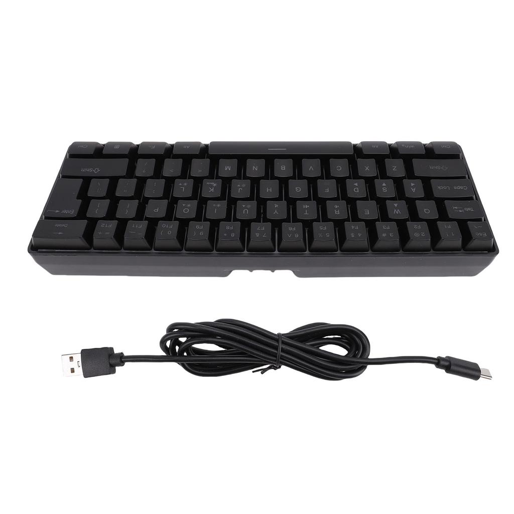 Wireless Keyboard RGB Backlit 61 Keys Rechargeable 2.4G Gaming Keyboard Supports Sleep Mode for PC