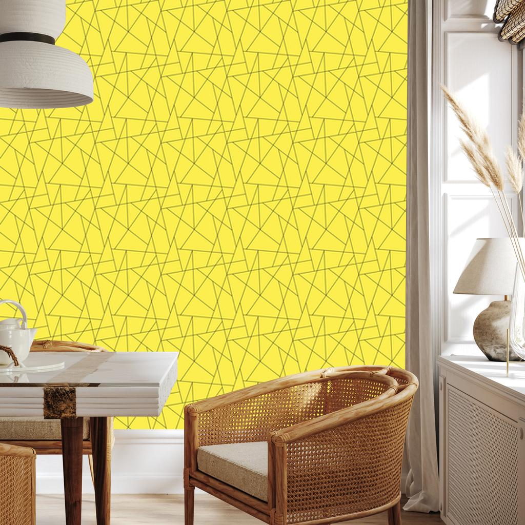 Wallpaper Geometric pattern yellow, fine detail 50x1000