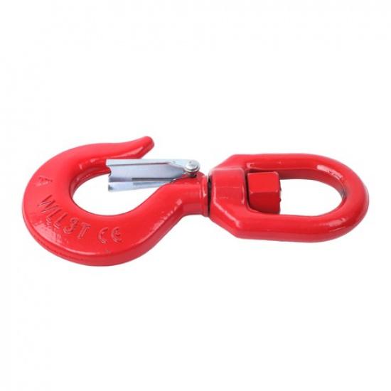 3 Ton Locking Swivel Hook 5/8" G80 Alloy Steel Lifting Hook Rigging with Latch