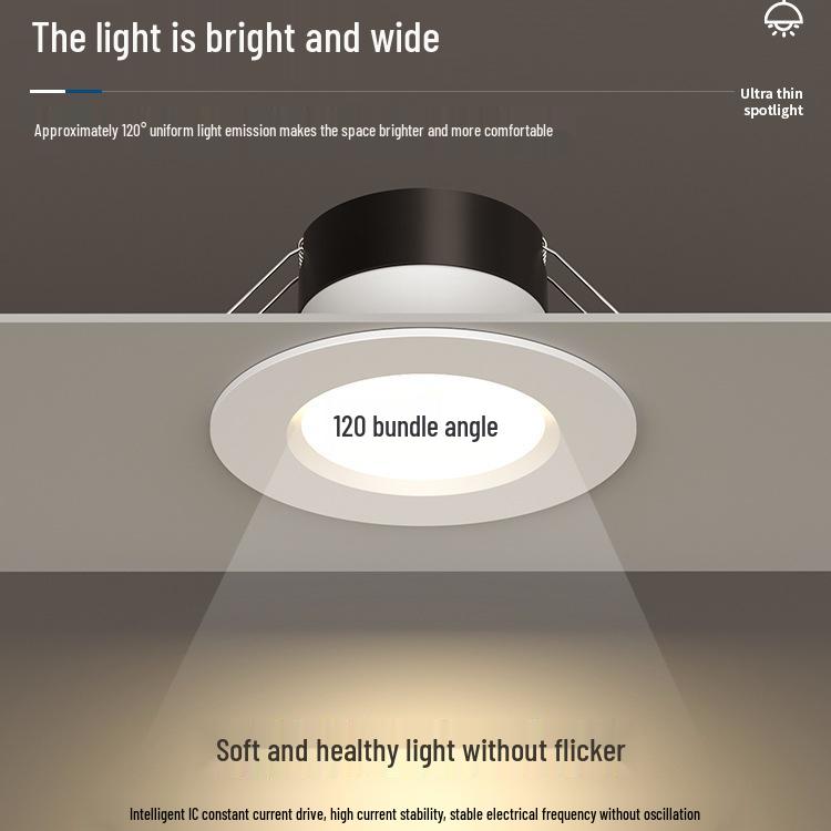 2-Inch Recessed Spotlight: Small Downlight for Ceiling In Living Room, Bullseye Hole Design, Opening Size 55.5cm X 606.5cm