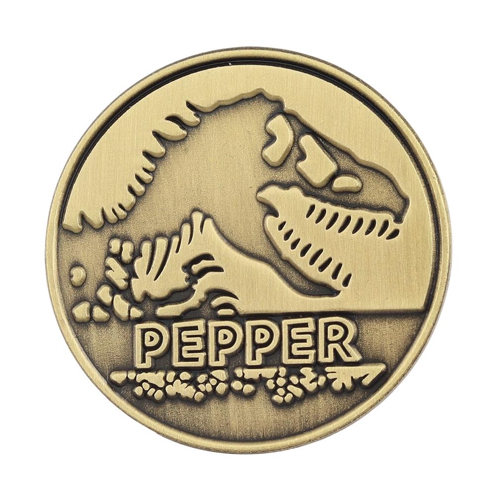 Retro Dinosaur Metal Sign Enamel Pin: Sci-Fi Adventure Movie Fan Souvenir