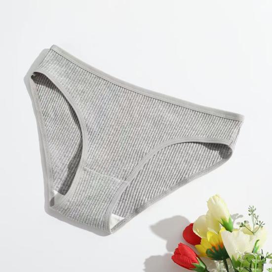 Cotton Underwear for Women Low Rise Ribbed Cheeky Bikini Panties Breathable High Cut Sexy Hipster Briefs