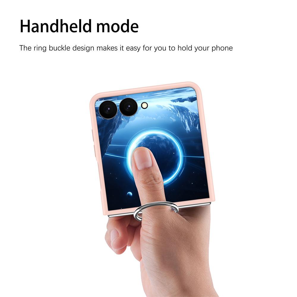 Hard PC Phone Case With Metal Ring Holder For Samsung Galaxy Z Flip 8 7 6 5 4 3 Flip7 FE Flip8 5G Shockproof Protective Cover
