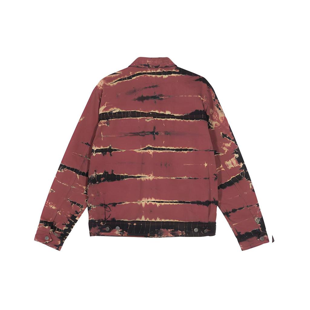 Stussy Rip Dye Ranch Jacket American Vintage Tie-Dye Casual Jacket Unisex Jacket Red 115515