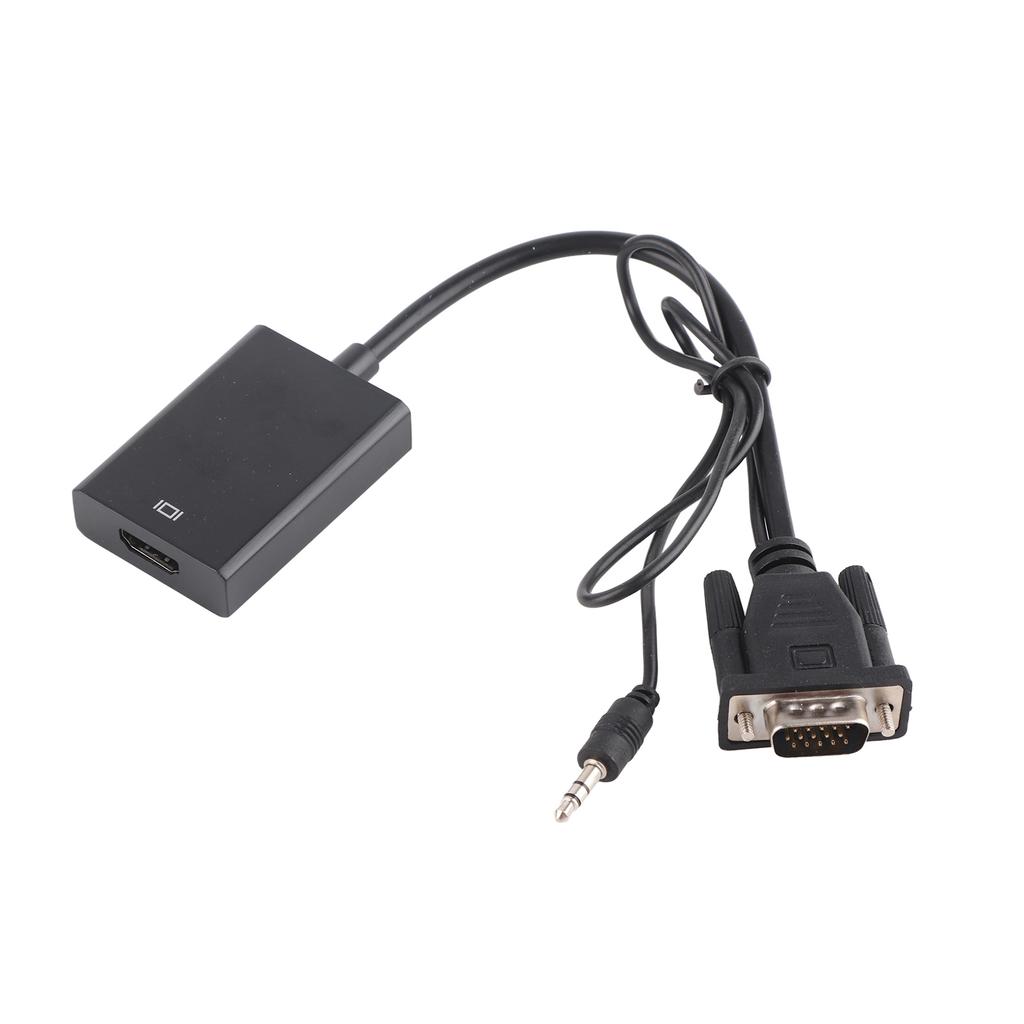 VGA To HD Multimedia Interface Converter 1080p USB Power Supply VGA Adapter with 3.5mm Sound Cable