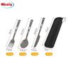 4-Piece Portable Titanium Cutlery Set with Chopsticks and Storage Box for Camping
