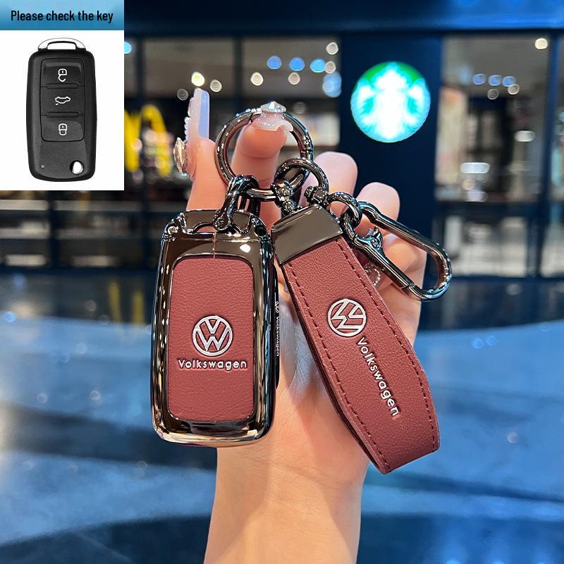 Etui na kluczyk Volkswagen do Teramont, ID3, Tayron, ID4, Golf 8, Lamando - Metalowa i skórzana obudowa.