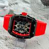 JYL Men's Watch Cool Waterproof Barrel Silicone Strap