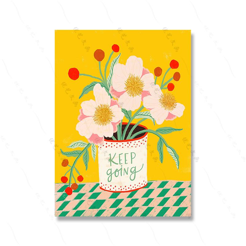 Inspirational Art Positive Quote Floral Wall Art Poster Plants Print Modern Valentine's Canvas Painting Living Room Home Decor