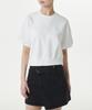 MUSINSA STANDARD WOMAN Women'S Double Knit Short Sleeve Sweatshirt [White]