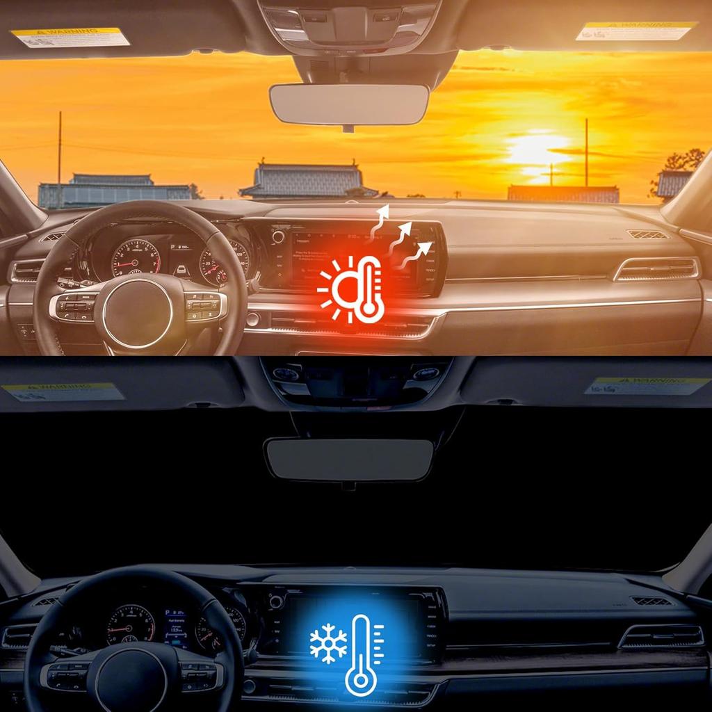 Windshield Sun Shade for Toyota Tacoma 2016-2025,  Fit Car Sun Shades with 420D Fabric & Foldable Memory Steel Wire, Sunshade for Car Windshield