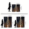 Set Of 2 Christmas Tree Starry Night Curtains Semi Transparent Polyester Living Room Bedroom Decor Curtain With Rod Pocket Machine Washable Ideal For