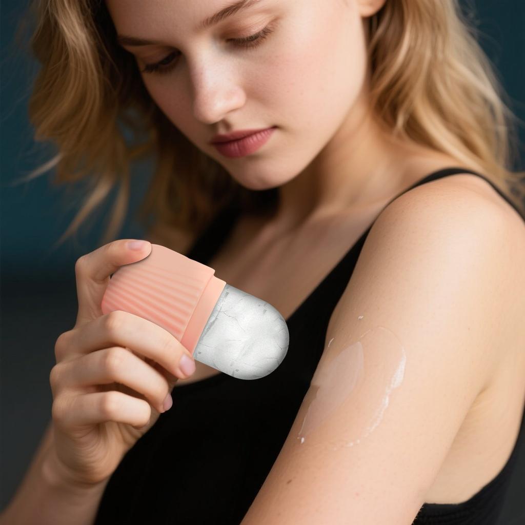 Tavă de Gheață Facială, Masaj Tavă de Gheață din Silicon Portabilă Îngrijire pentru Micșorarea Porilor Faciali Matriță de Gheață