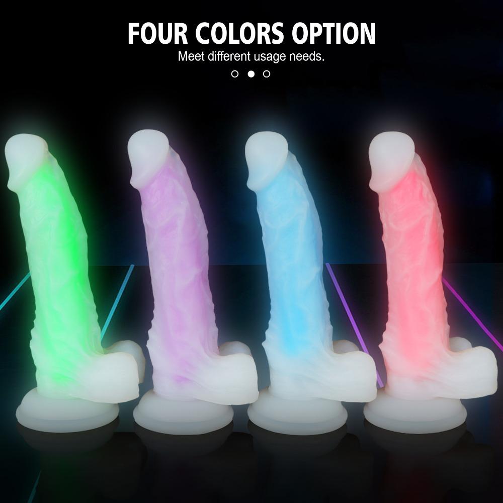Female Realistic Dildo, Glowing Soft Silicone Penis, Clitoral & G-Spot Vibrator, Rechargeable Adult Sex Toy