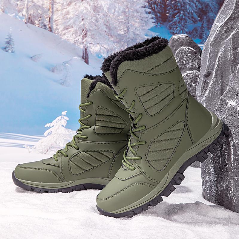 MCTIN Women White Snow Boots Winter Plush Black Warm Mid-calf Boots Ladies Slip-on Cotton Shoes Plus Size 35-42