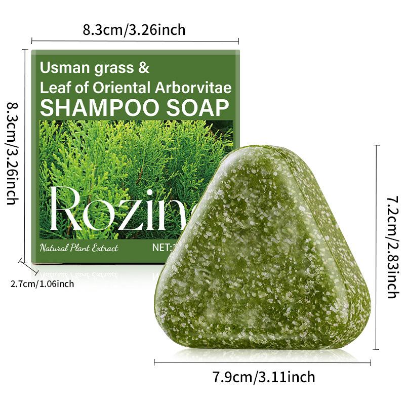 Savon Shampoing 120g à l'Herbe d'Usman et Feuille de Platycladus Orientalis, Nettoyant, Élimine les Pellicules Flottantes, Contrôle le Sébum, Nourrit, Répare les Pointes Fourchues et les Cheveux Endommagés