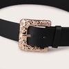 Art Nouveau Belt With Oversized Buckle And Textured Pattern For Fashion Enthusiasts