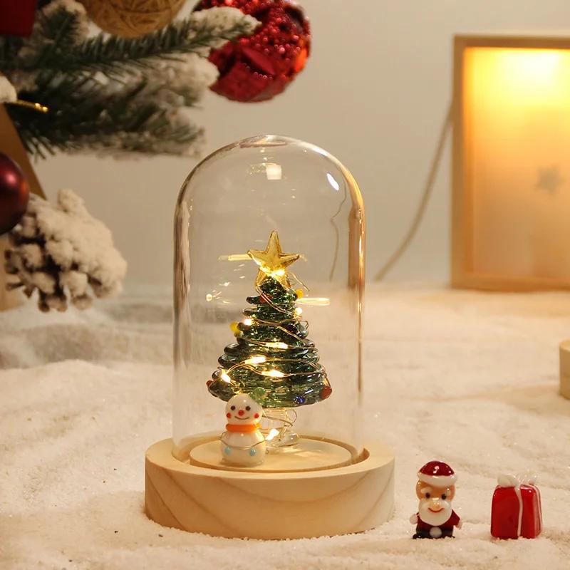 Small Household Glass Christmas Tree Desktop Crafts Ornaments Christmas Gifts