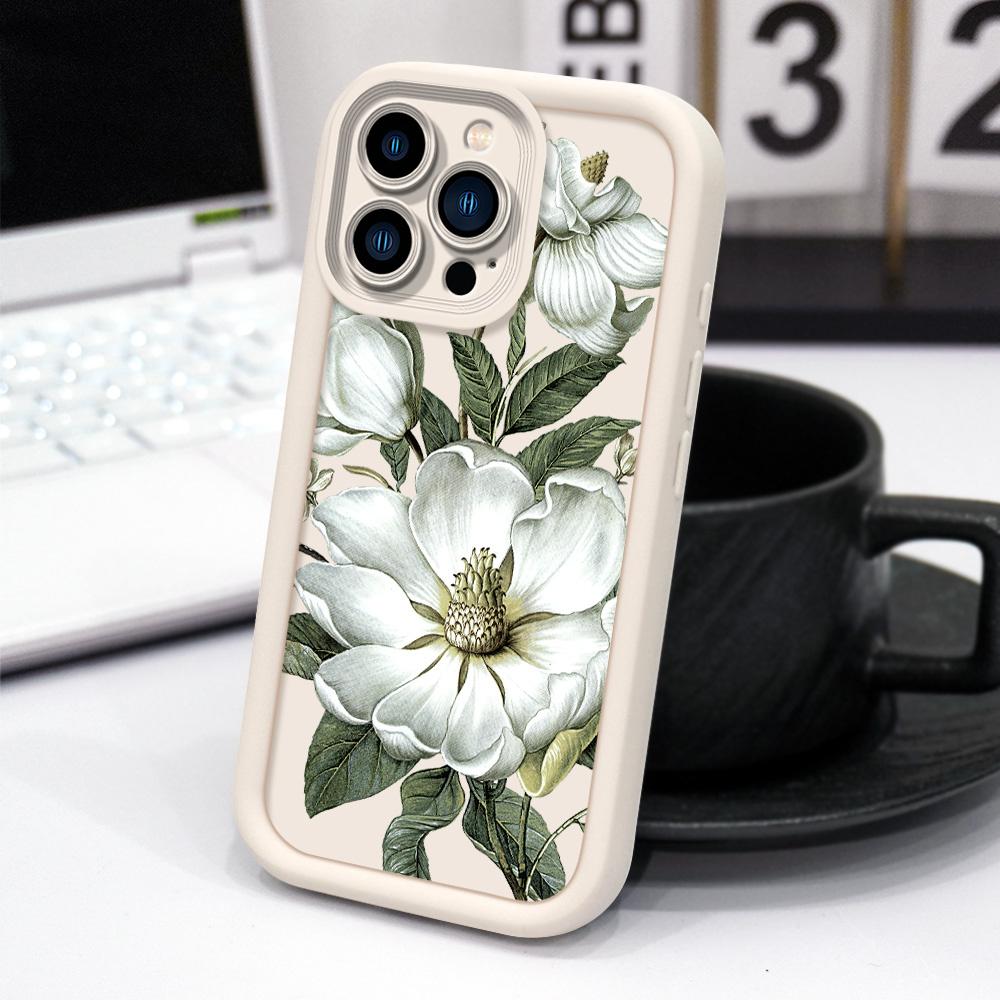 Magnolia Flower Phone Case For IPhone 13 12 11 Pro Max Mini 7 8 6 6S Plus X XS XR SE 2020 2022 Staircase Soft Cover