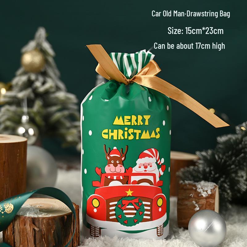 Christmas Gift Bag for Candy and Cookies - Kids' Drawstring Ribbon Bag