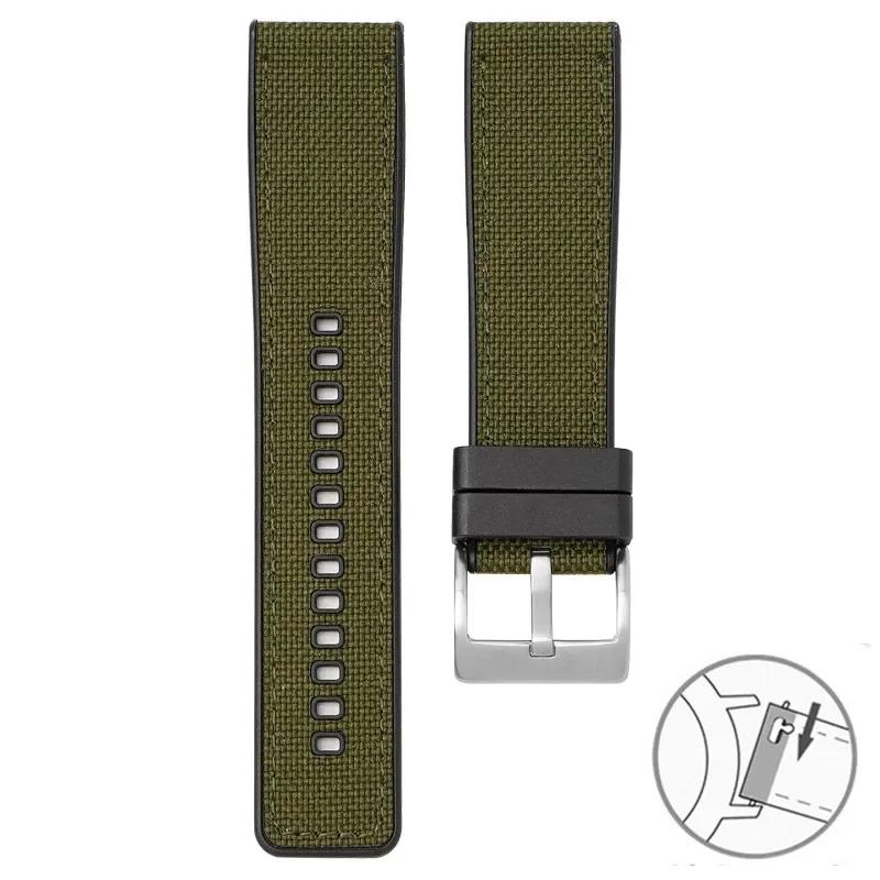 20mm 22mm 24mm Canvas Silicone Strap for Seiko Diving Waterproof Rubber Nylon Quick Release Watch Band for Swatch X Blancpain