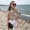 Women Blouses Elegant Sleeveless Solid Office Blouse Ladies Shirt Casual Business Summer Spring