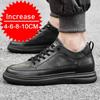 Men's Casual Elevator Shoes, 6-8cm Height Increase Sneakers, White Black Taller Lift Shoes, Breathable Walking Footwear